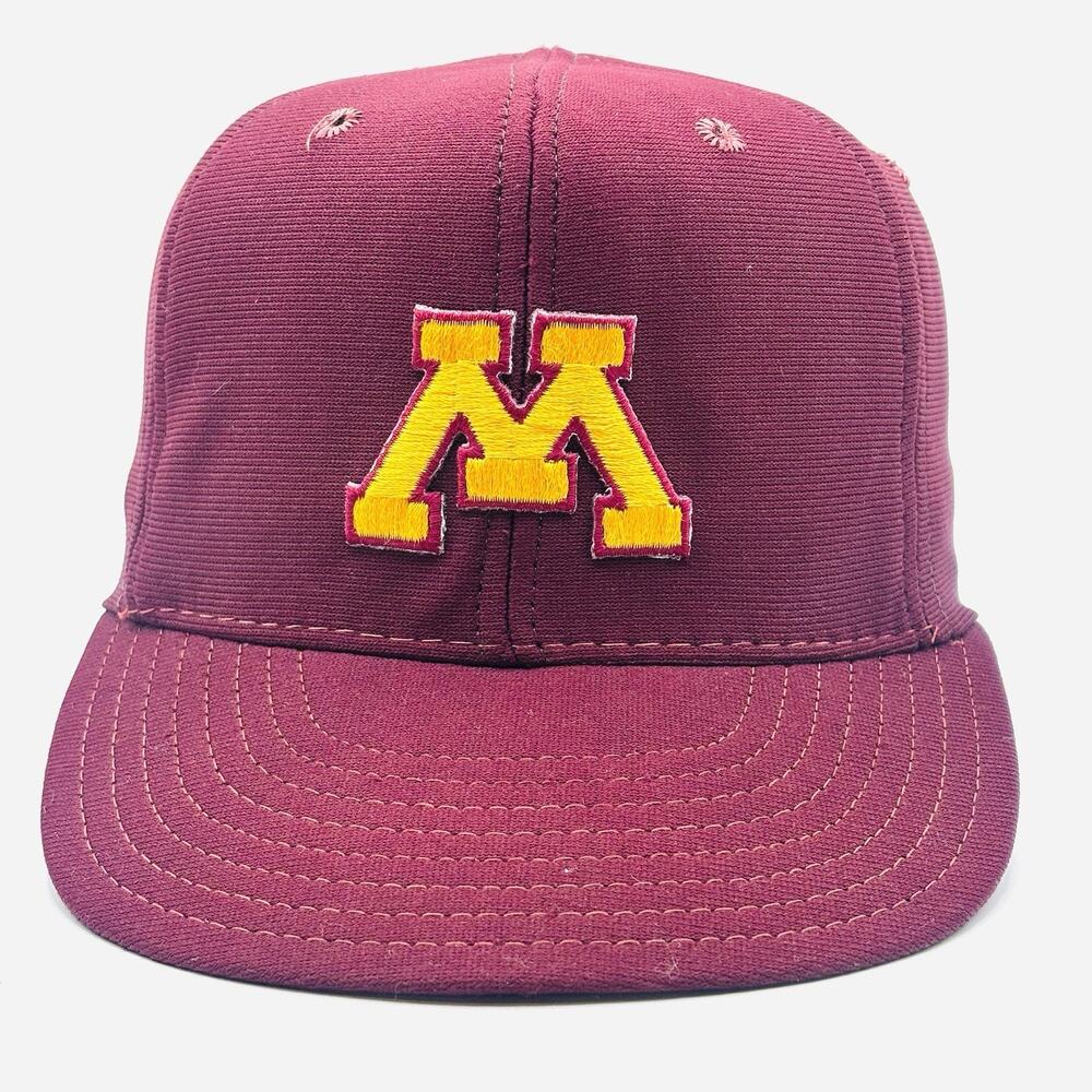 Vintage Minnesota Golden Gophers Hat Cap Snap Back Maroon Gold 80s 90s